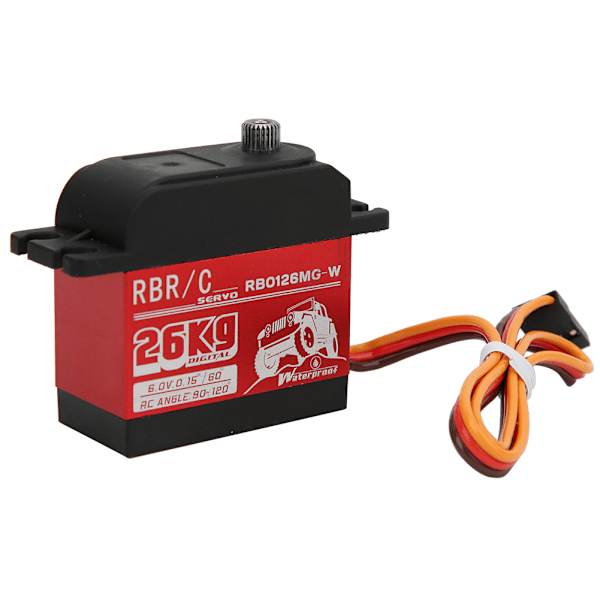 26KG Høy dreiemoment metallgir digital servo for 1/8 1/10 robot RC crawler bil båt RB0126MG-W