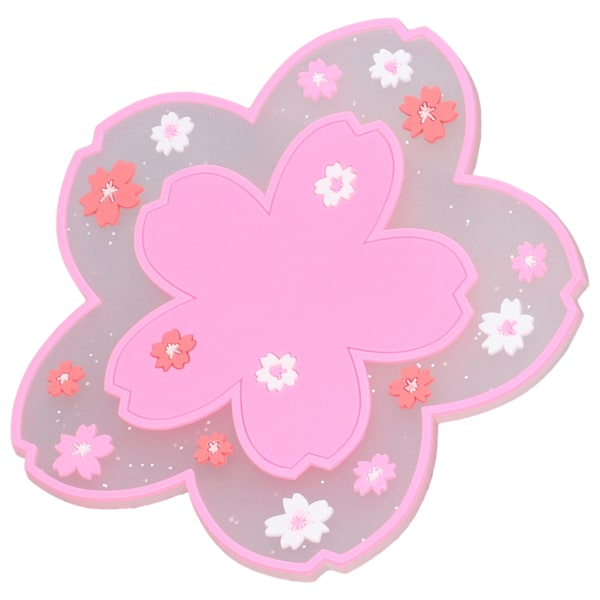 Rosa Sakura-underlägg - 4,5 tum - Värmeisolerande - Hållbart - Halksäkert - Elegant stil - för koppar och glas