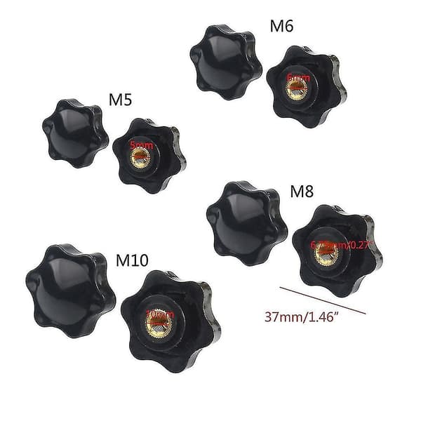 10 stk M5/m6/m8/m10 Innvendig Gjenge Sekskanthode Klemskrue Knott Vingmutter M6 (5 gjennomgående hull + 5 blindhull) M6