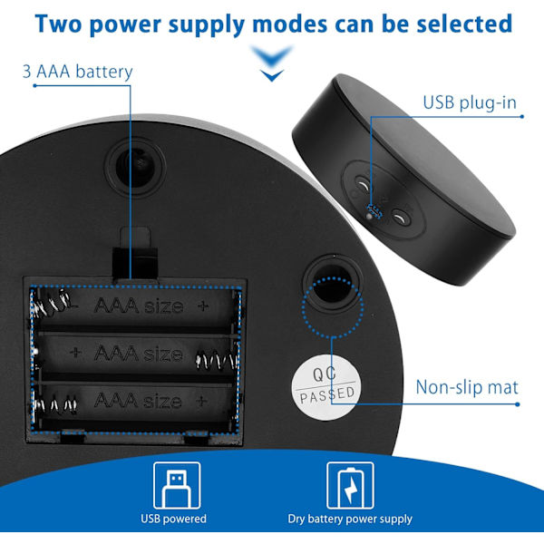 【BEMS】Electric Rotating Turntable, 13cm, 5kg Load, 360 Degree Electric Rotating Display Stand, Adjustable Speeds