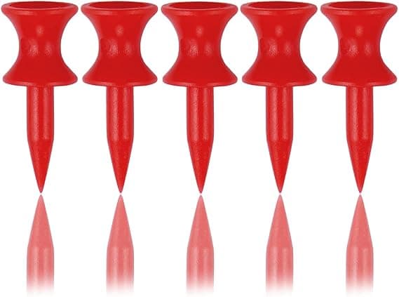 Røde golftees plast 32 mm 100 stk små riller golftees 1 1/4 tomme