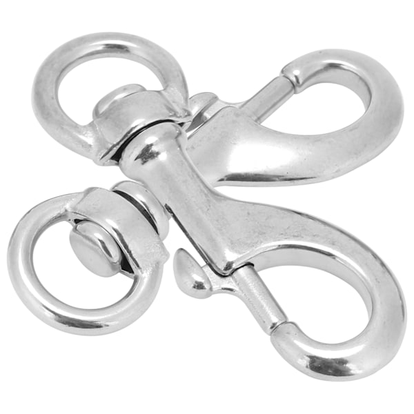 2 stk 80 MM Dykking 316 Rustfritt Stål Swivel Eye Snap Hook Swivel Single Ended Dykklås