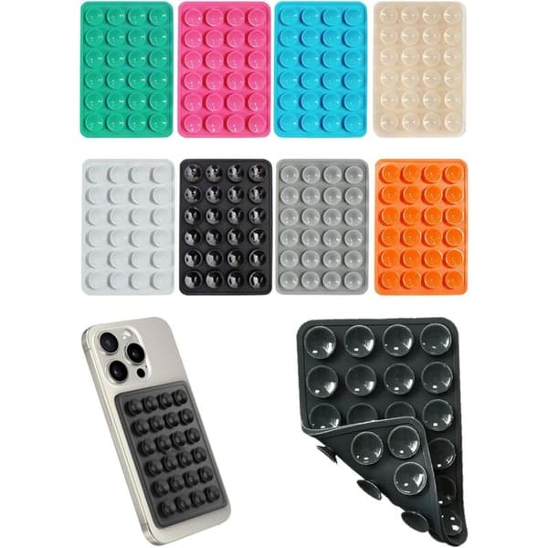 8-pack Universal Silicone Suction Cup Phone Holder Compatible with All Models Double-Sided Adhesive Anti-Slip Design (8)
