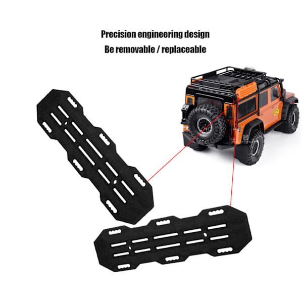 2 stk Antislipplater for 1/10 RC Crawler Bil RC Modell Klatrebil Dekorasjon (Svart)