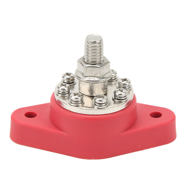 3/8in Rød M10 Enkel Stud Strømfordelingsterminal 12V 48V Batterikoblingspost Samleskinneblokk Bolt for biler Bobiler Skip Lastebiler
