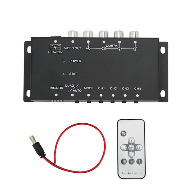 Mobil Digital Video Splitter 4 Kanal Mini Video Splitter 720P for busser Tankbiler Båter Yachter