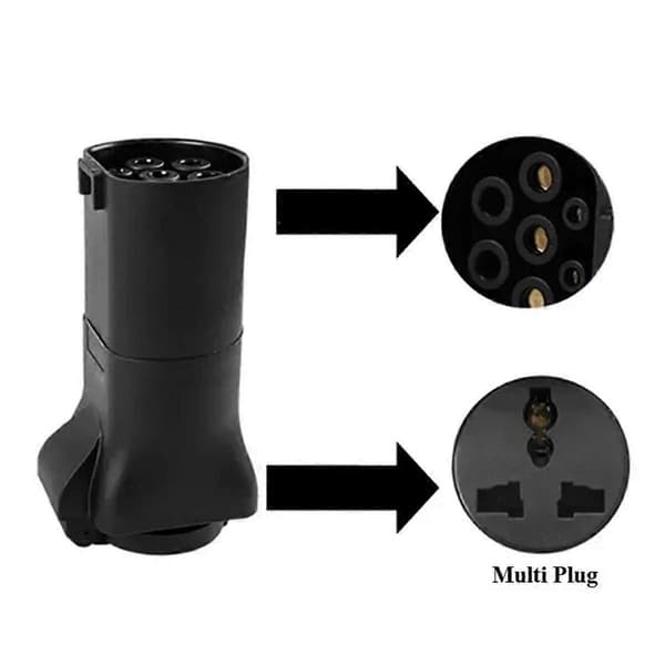 V2L Type 2 EV Afladningsadapter Kompatibel med Xpeng G6 G9 Bilopladning Black