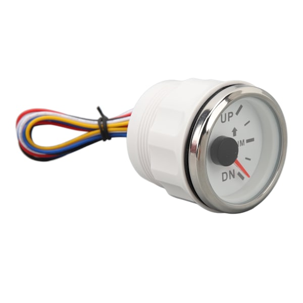 52MM båttrimmätare rostfritt stål DC9 till 32V UP DN marin trimbalansmätare för yachter Marines Vit urtavla med silverram