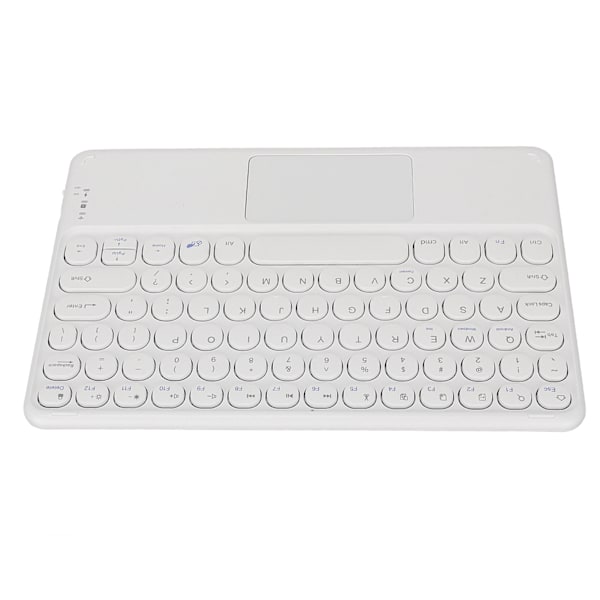 Trådløst Bluetooth-tastatur med runde tastlokk, ergonomisk design, smart berøring, ultratynn, hvit, 10 tommer