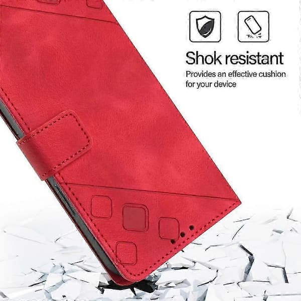 Samsung Galaxy S25 FE Plånboksfodral med magnetisk stängning, PU-läder, 3 kortfack, stativ, stötsäker red