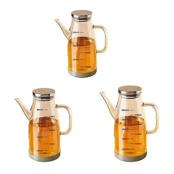 600/800/1000ml oljedispenserflaska med droppfri pip köksglasoljekanna stor kapacitet läckagesäker oljedispenser M