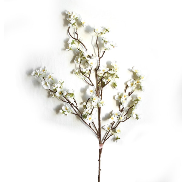Konstgjord körsbärsblom 4 grenar Dekorativ naturtrogen körsbärsblom grenar Dekor 97cm Vit /