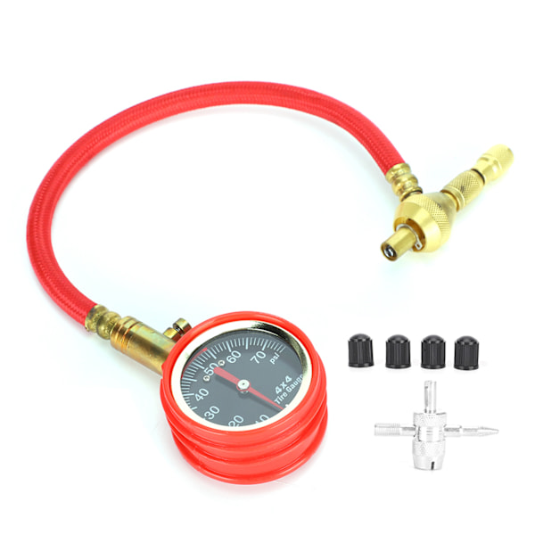 0‑70Psi Pointer Däcktrycksmätare Hög noggrannhet Dial Meter Däcktestare Bilmontering