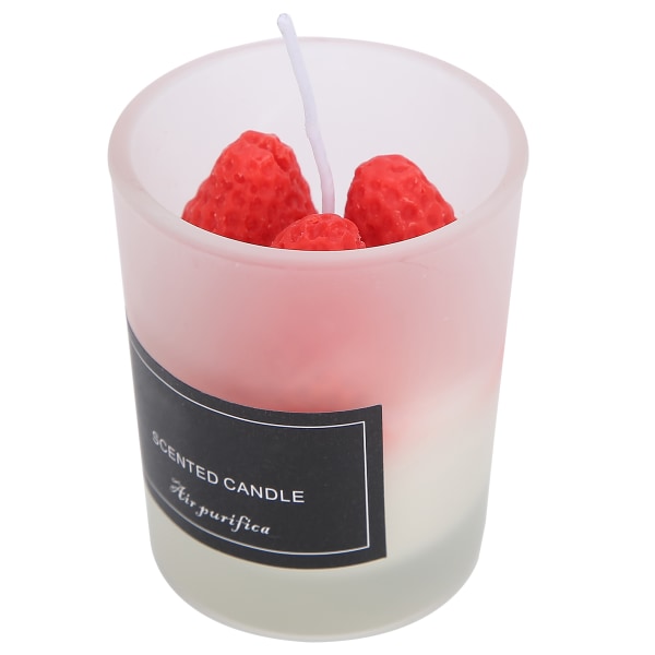 Punaisen hedelmän muotoinen aromaterapiakynttilä Kannettava söpö romanttinen kynttilä kodinsisustuslahja++/