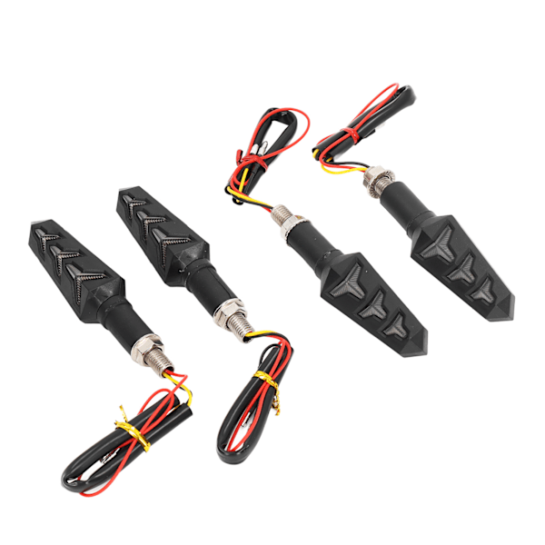 4 stk Motorsykkel Y-Formet Flytende Blinklys LED Dobbel Lysfarge IP66 Vanntett Universal Modifikasjon