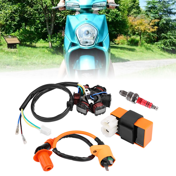 Racing Tändspole CDI Tändstift Magneto Stator för GY6 125cc 150cc Moped Scooter