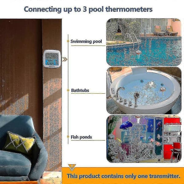 Vandtæt swimmingpooltermometer 3 kanaler trådløs forbindelse LCD digitalt termometersæt Czech Republic