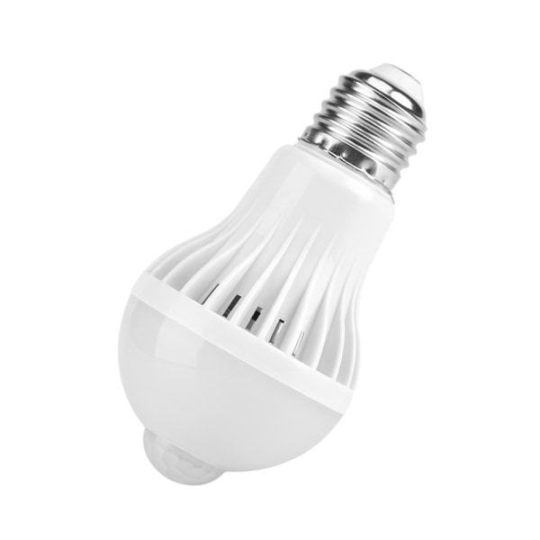 E27 Intelligent Deteksjon PIR Infrarød Bevegelsessensor Lys LED Lampe Pære 7W/