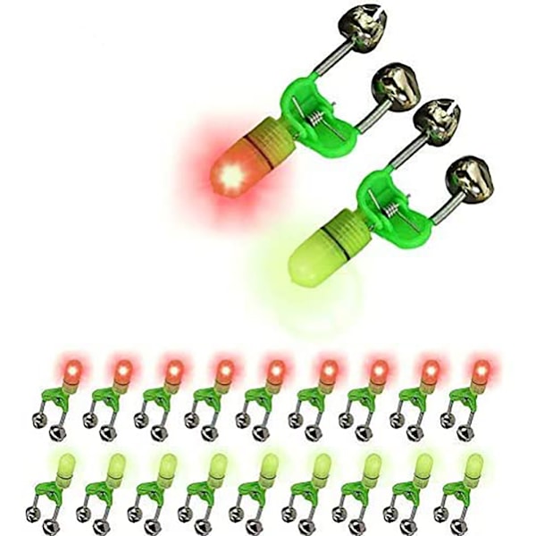 20 stk LED Fiske Stang Bite Alarm Klokker Ring Fiske Agns Alarm Fiske Alarm Natt Fiske LED Fiske Tilbehør
