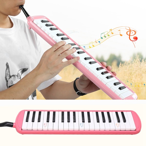 Melodica 37 Taster Vindmusikinstrument Voksen Velegnet til Begynder Lærlingspraksis Pink