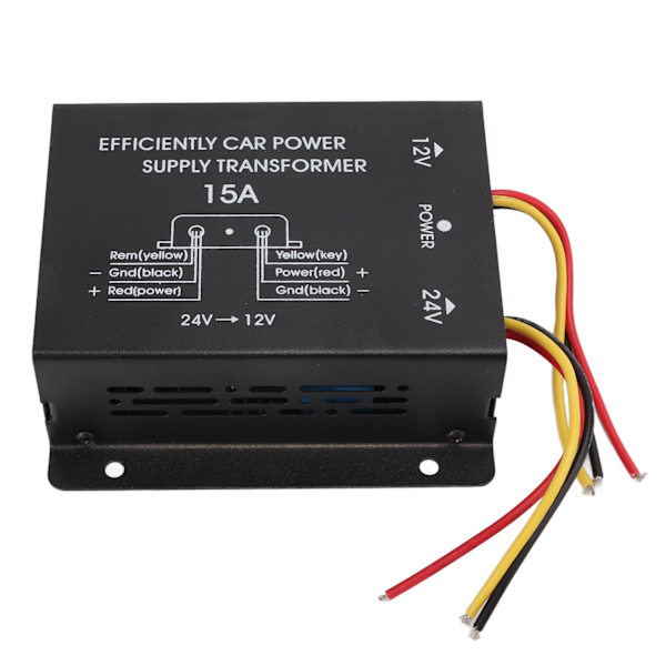 24V till 12V Buck Regulator 15A bilströmförsörjningsomvandlare 180W spänningsreducerare för lastbilar