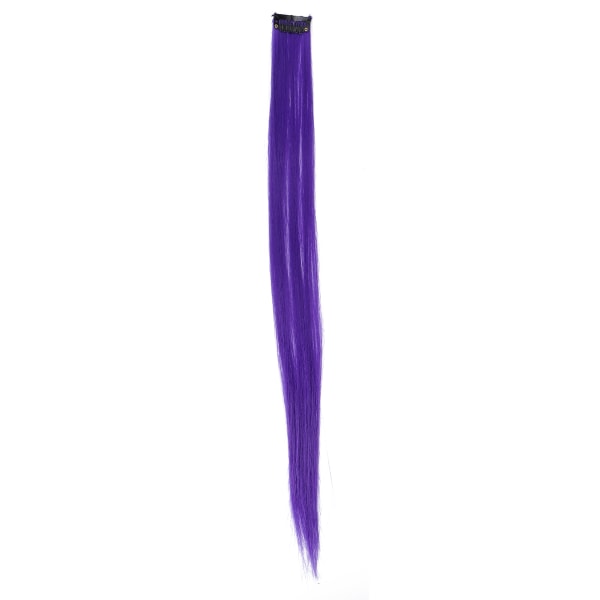 Färgat hårförlängning framhäv syntetiskt hårstycke Clipin hårförlängning för flickor (lila#1 )++/