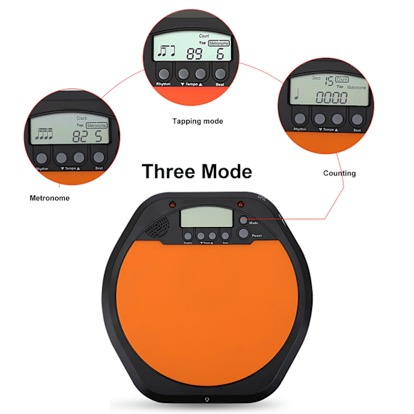 Digital Elektronisk Trumövningspad Metronom med Hörlurar