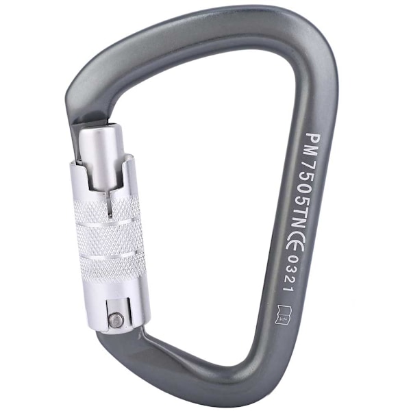 D-type Karabiner Klatring Luftfart Aluminium Utendørs Master Lås Slitesterk (Svart) (PM7505TN)