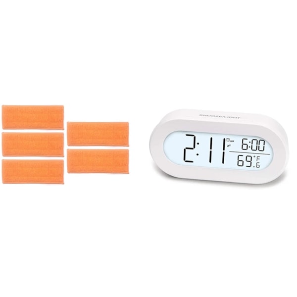 Digitala väckarklockor för skrivbord eller sovrum, för barn med 5-pack moppdynor fuktig