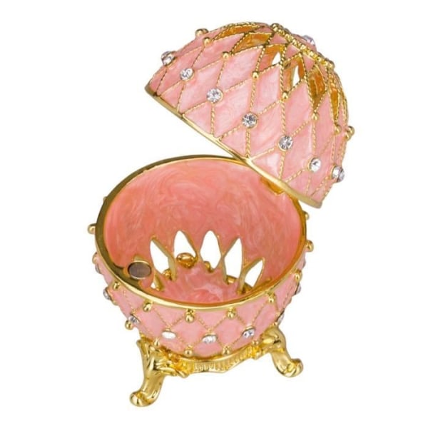 danila-souvenirs Ristat Fabergé ägg - smyckeskrin 7,5 cm, rosa
