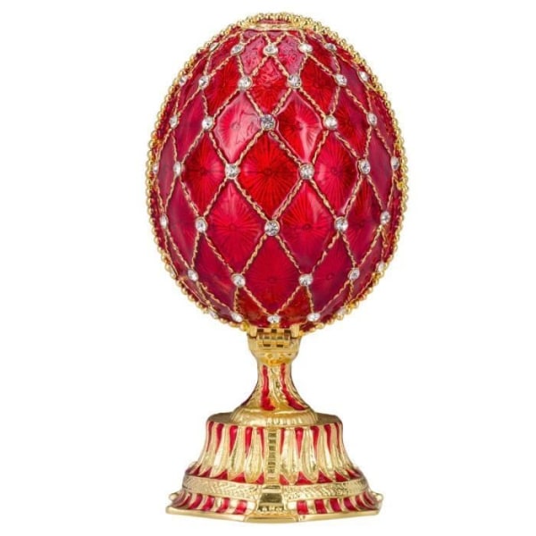 Dekorativt föremål - Fabergé-ägg med Saint-Bassile-katedralen 12 cm, röd - danila-souvenirer