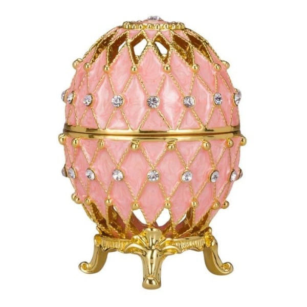 danila-souvenirs Ristat Fabergé ägg - smyckeskrin 7,5 cm, rosa