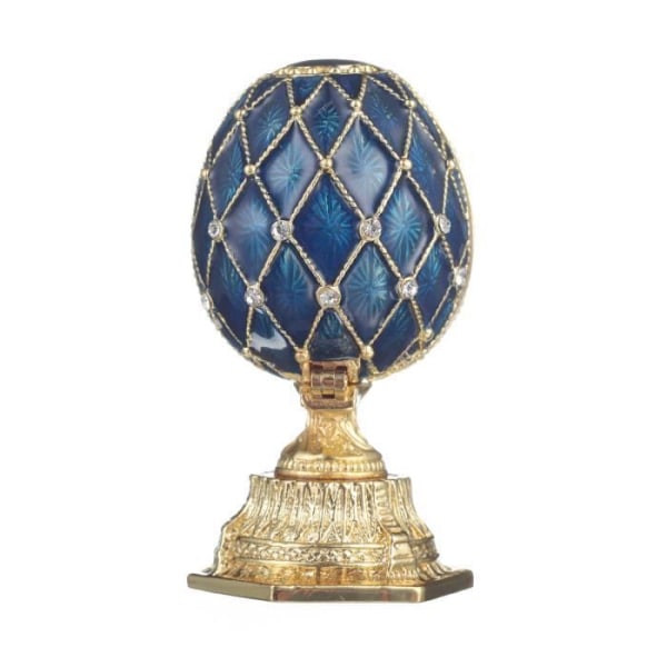 danila-souvenirer Fabergé-ägg med Frälsarens kyrka på blod 6,5 cm, blå