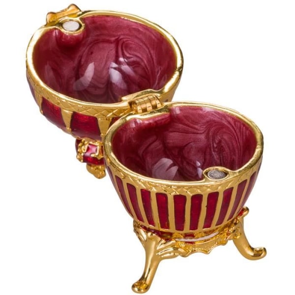 danila-souvenirs Ägg à la Fabergé - smyckeskrin med krona 6,5 cm, röd