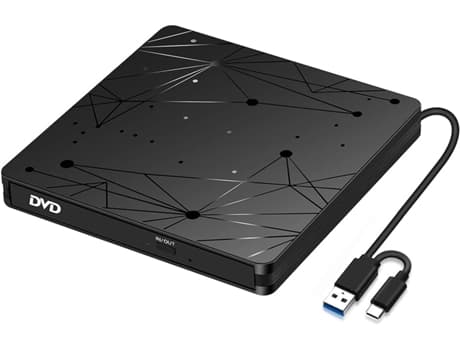 USB CD/DVD Ulkoinen Asema Tallennin/Type-C Optinen Levyasema Mac OS/Kannettava/PC/Windows/Linux/iOS Cuichille