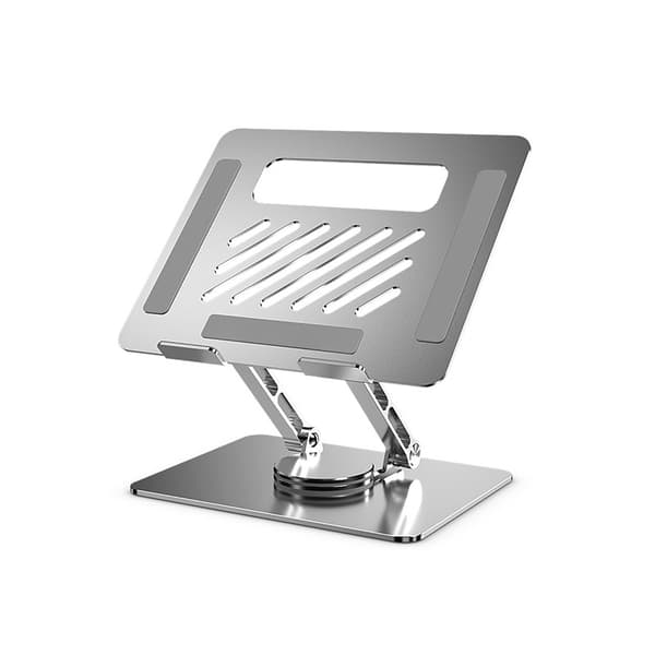 Justerbart laptopstativ for 17-tommers enheter, sølv, sammenleggbart, bærbart, aluminiumslegering