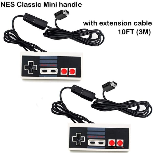 Kabelbaseret retro-spilcontroller til FC Style-konsol og direkte pc-afspilning, 3m kabel 3 m 2 Controllers White Box