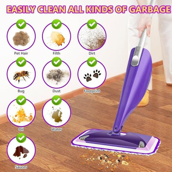 Sett med 6 gjenbrukbare Flash Powermop mopprefiller, mikrofiberputer for Swiffer Wet Jet spraymopper