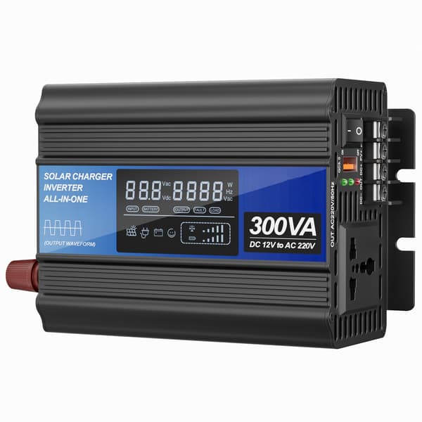 300W solcelle-strømomformer, 12V til 220V strømomformer med QC3.0