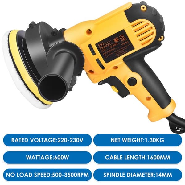 TTLIFE Bilpolerer, 700 W buffer med 6 variable hastigheter, 600–3700 RPM, kraftig motor og 5 puter