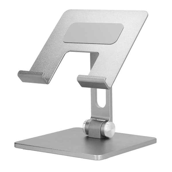 Justerbart telefonstativ, aluminiumslegering, nettbrettholder for kontor, hjem og soverom, grå