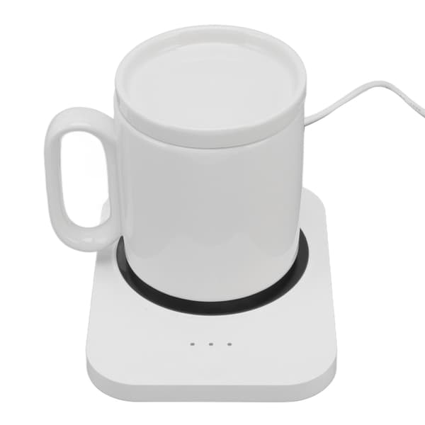USB Koppvarmer, 3-Temperaturkontroll, Varmeunderlag for Kaffe Melk, Isolasjon, Hvit