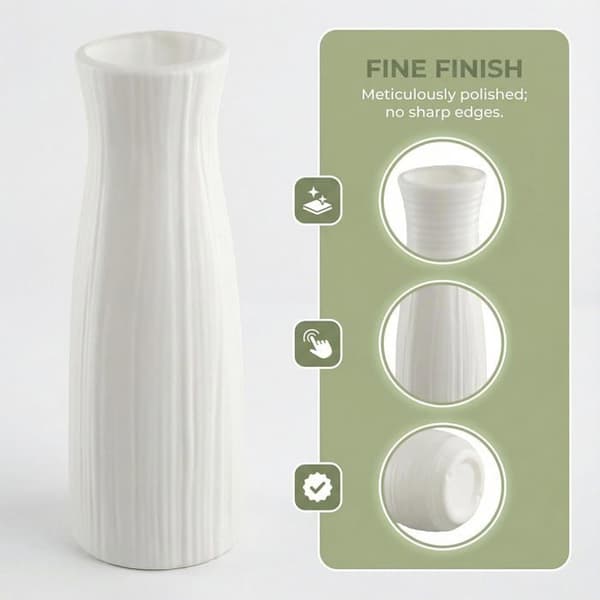 Liten vit modern plastvas, stil A, för hem, kontor, matbord och bröllop