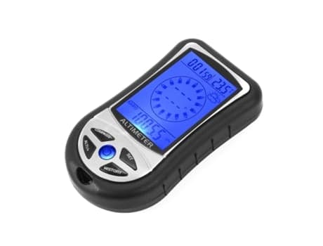 8-i-1 Multifunktionel Elektronisk Højdemåler Barometer Digital LCD Kompas Termometer Sort