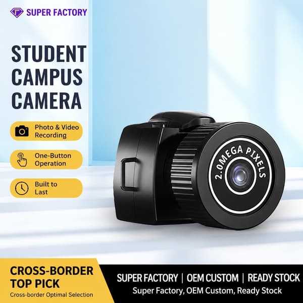 Mini Retro Digitalkamera, Bærbart CCD HD-kamera for studenter, Foto og Video