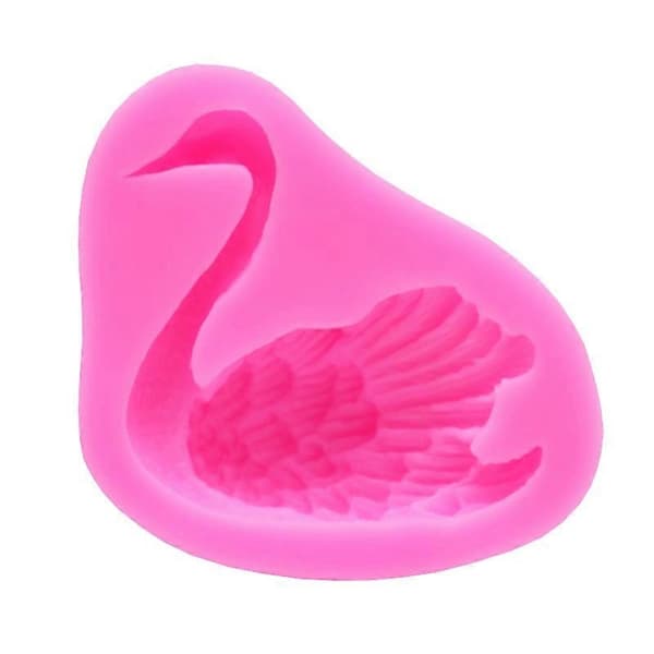 2 st Svan Bakning Silikonform Tårtdekorationsform Pink