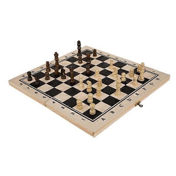Schackset i trä / Schack - Brädspel / Brädspel - 34 cm Trä