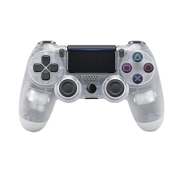 Trådløs Bluetooth P4-spilcontroller med bevægelsesvibration til pc, mobil og konsolbrug Clear White