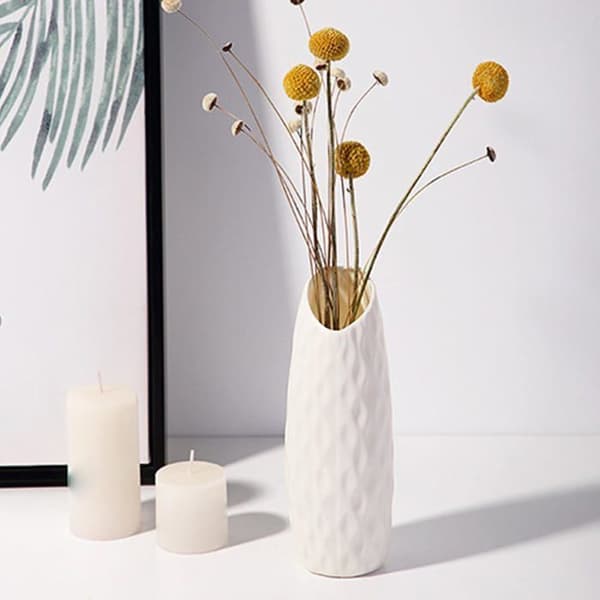 Hvid moderne plastikvase, stil C, til bryllupper og indretning