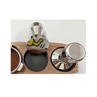 Kaffepresse med flat base, solid rustfritt stål, espressomaskin, kalibrert trykkpresset skinke Aquaforge